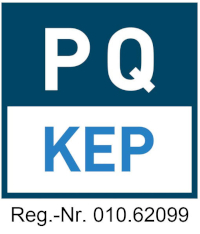 Präqualifikation-KEP-Logo mit INTEX-Zertifikat-Nr.
